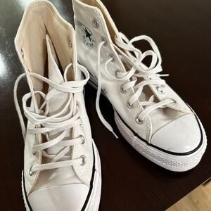 Converse white platform high top